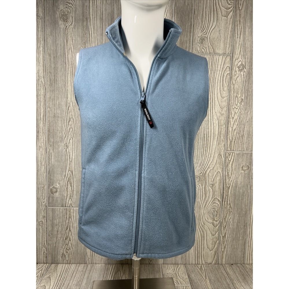 Vintage Woolrich Blue Collar Zip Up Fleece Vest‎ Bodywarmer Mom Gift Womens SZ M
